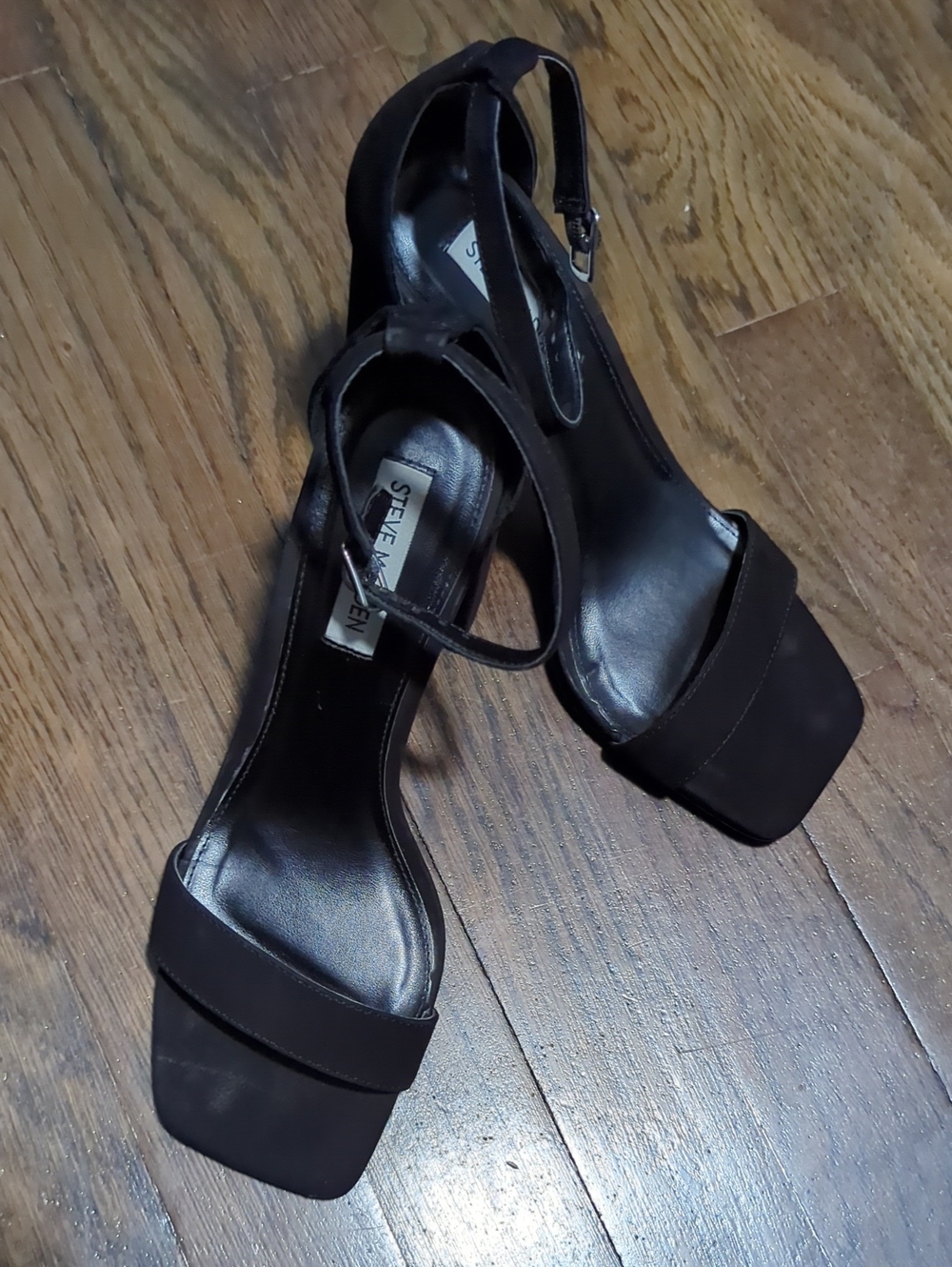 Steve Madden Square-Toe Ankle-Strap Block Heels